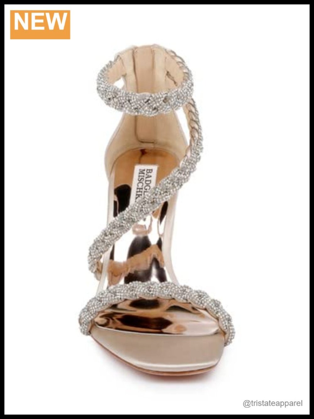 Braided Rhinestone Block Heel Sandals - Picture 4 of 6